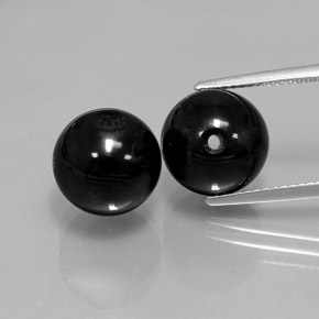 Gemas de ónix negro natural de  ct, esfera / bola, opaco