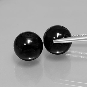Gemas de ónix negro natural de  ct, esfera / bola, opaco