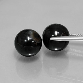 Gemas de ónix negro natural de  ct, esfera / bola, opaco