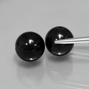Gemas de Ónix Negro natural de  ct, Esfera / Bola, Opaco
