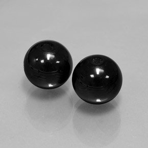 Gemas de Ónix Negro natural de  ct, Esfera / Bola, Opaco