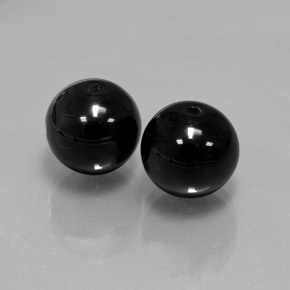 Gemas de Ónix Negro natural de  ct, Esfera / Bola, Opaco