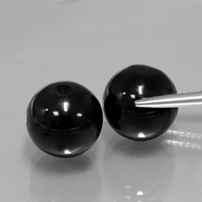 Gemas de Ónix Negro natural de  ct, Esfera / Bola, Opaco