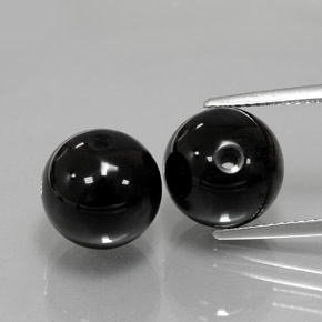 Gemas de ónix negro natural de  ct, esfera / bola, opaco