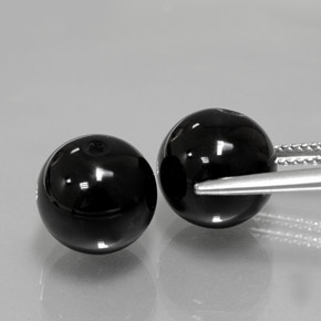 Gemas de ónix negro natural de  ct, esfera / bola, opaco