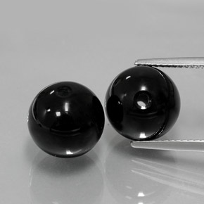 Gemas de ónix negro natural de  ct, esfera / bola, opaco