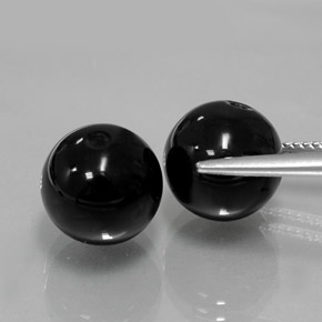 Gemas de ónix negro natural de  ct, esfera / bola, opaco