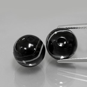 Gemas de ónix negro natural de  ct, esfera / bola, opaco