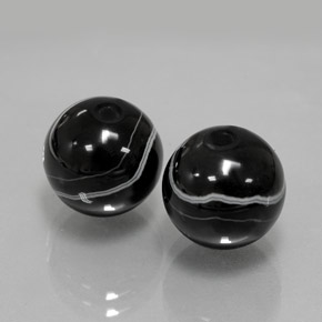 Gemas de ónix negro natural de  ct, esfera / bola, opaco