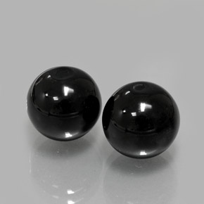 Gemas de Ónix Negro natural de  ct, Esfera / Bola, Opaco