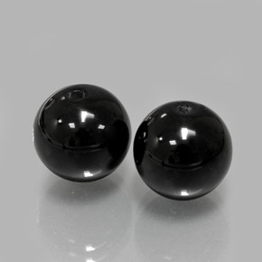 Gemas de Ónix Negro natural de  ct, Esfera / Bola, Opaco