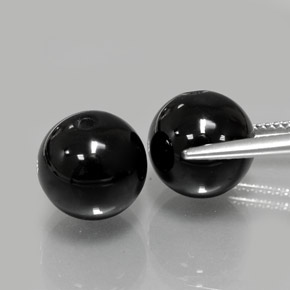 Gemas de Ónix Negro natural de  ct, Esfera / Bola, Opaco