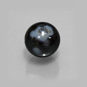 Ónix negro natural de 7,24 ct, esfera / bola, opaco