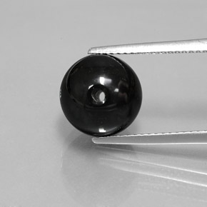 Ónix Negro natural de 6.88 ct, Esfera / Bola, Opaco