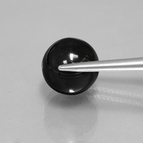 Ónix Negro natural de 6.88 ct, Esfera / Bola, Opaco