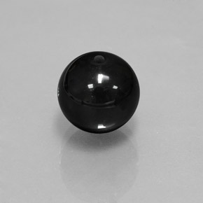 Ónix Negro natural de 7.43 ct, Esfera / Bola, Opaco