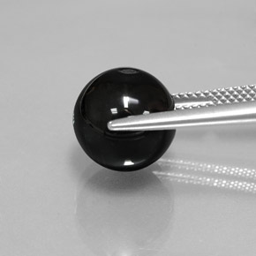 Ónix Negro natural de 7.43 ct, Esfera / Bola, Opaco