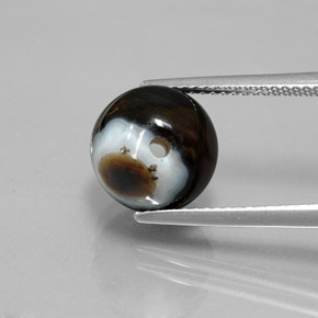 Ónix negro natural de 6,99 ct, esfera / bola, opaco