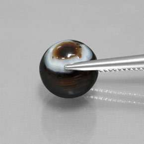 Ónix negro natural de 6,99 ct, esfera / bola, opaco