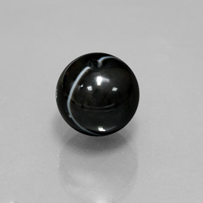 Ónix negro natural de 7,45 ct, esfera / bola, opaco