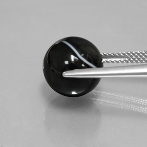 Ónix negro natural de 7,45 ct, esfera / bola, opaco