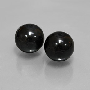 Gemas de ónix negro natural de  ct, esfera / bola, opaco