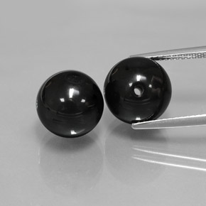 Gemas de ónix negro natural de  ct, esfera / bola, opaco