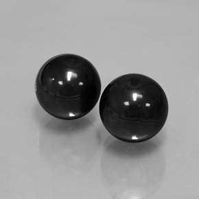 Gemas de ónix negro natural de  ct, esfera / bola, opaco