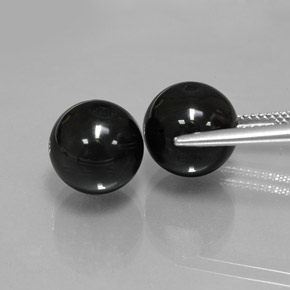 Gemas de ónix negro natural de  ct, esfera / bola, opaco