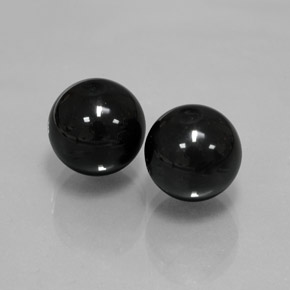 Gemas de ónix negro natural de  ct, esfera / bola, opaco
