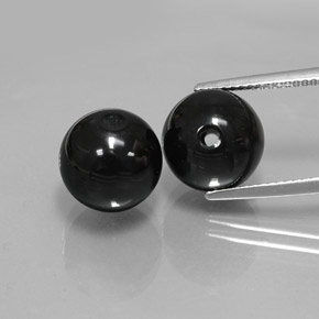 Gemas de ónix negro natural de  ct, esfera / bola, opaco