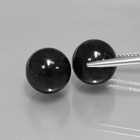 Gemas de ónix negro natural de  ct, esfera / bola, opaco