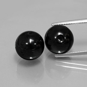 Gemas de ónix negro natural de  ct, esfera / bola, opaco