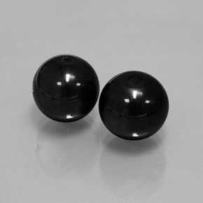 Gemas de ónix negro natural de  ct, esfera / bola, opaco