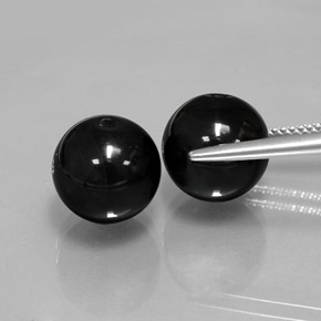 Gemas de ónix negro natural de  ct, esfera / bola, opaco