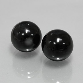 Gemas de ónix negro natural de  ct, esfera / bola, opaco
