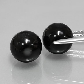 Gemas de ónix negro natural de  ct, esfera / bola, opaco