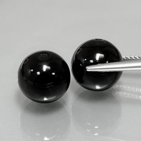 Gemas de ónix negro natural de  ct, esfera / bola, opaco