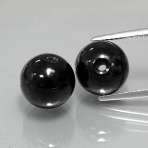 Gemas de ónix negro natural de  ct, esfera / bola, opaco