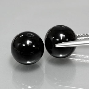 Gemas de ónix negro natural de  ct, esfera / bola, opaco