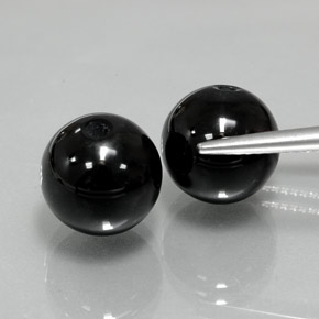 Gemas de Ónix Negro natural de  ct, Esfera / Bola, Opaco