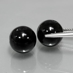 Gemas de ónix negro natural de  ct, esfera / bola, opaco