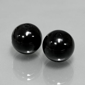 Gemas de Ónix Negro natural de  ct, Esfera / Bola, Opaco
