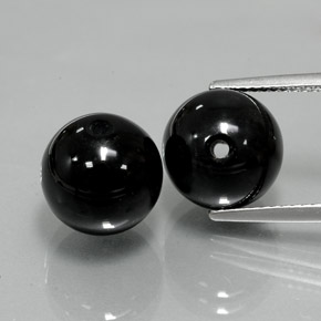 Gemas de ónix negro natural de  ct, esfera / bola, opaco