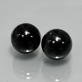 Gemas de ónix negro natural de  ct, esfera / bola, opaco