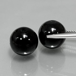 Gemas de ónix negro natural de  ct, esfera / bola, opaco
