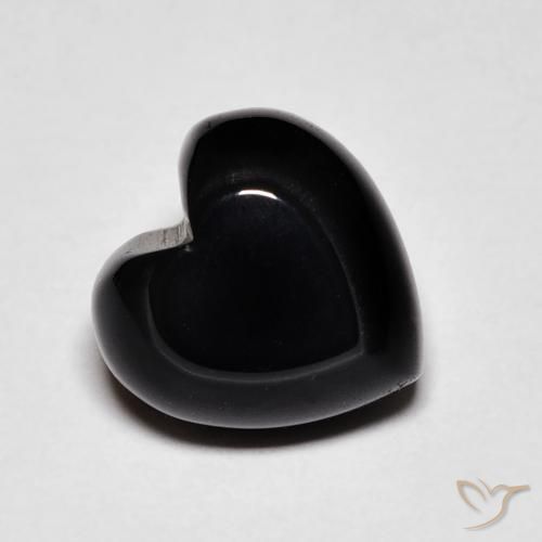 4.34ct Natural Negro Ónix, Corazón, Opaco