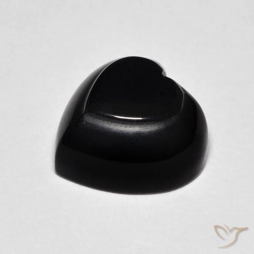 Ónix Negro natural de 4.34 ct, Corazón, Opaco