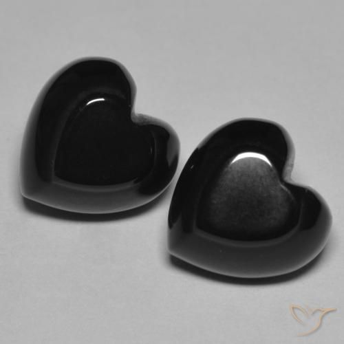 8.59ctw Natural Negro Ónix, Corazón, Opaco