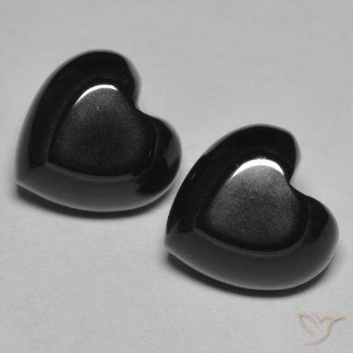 8.54ctw Natural Negro Ónix, Corazón, Opaco